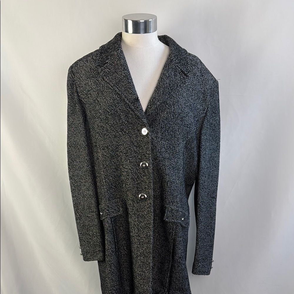St John Gray Tweed Long Jacket - image 1